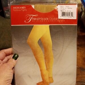 NWT Theatricals Classwear LG Lt. Suntan Microfiber Footless Tights